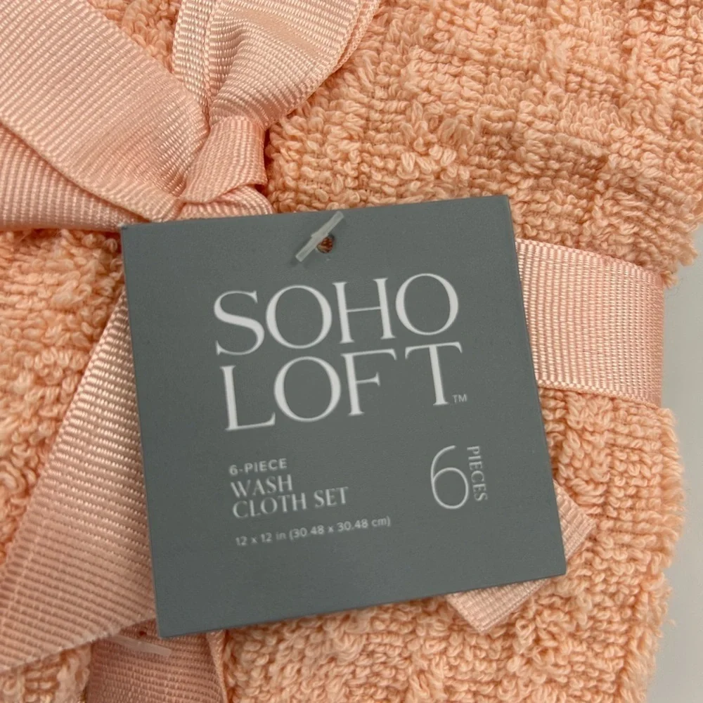 Soho Loft Pink and Black washcloth Set